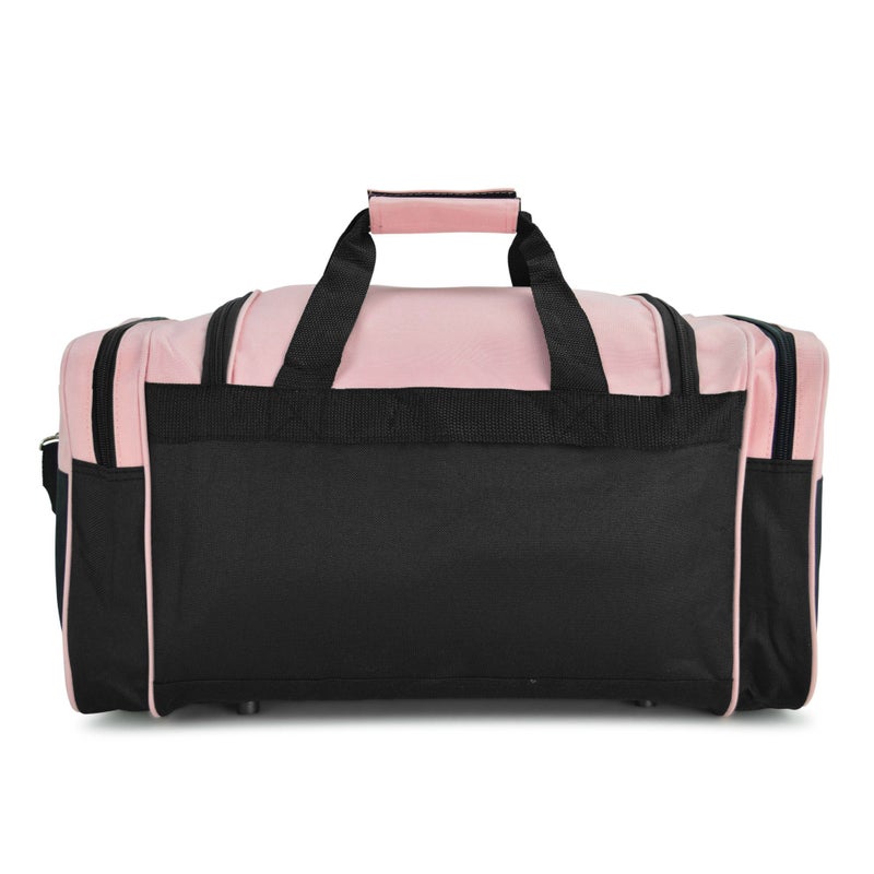 DALIX 21" Blank Sports Duffle Bag Gym Bag Travel Duffel with Adjustable Strap in Pink - Image 4
